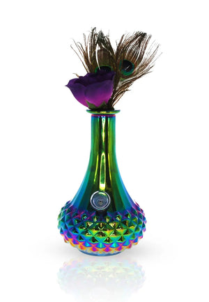 Iridescent Aurora Vase Bong and Purple Flower Picker and Peacock Picker by My Bud Vase.