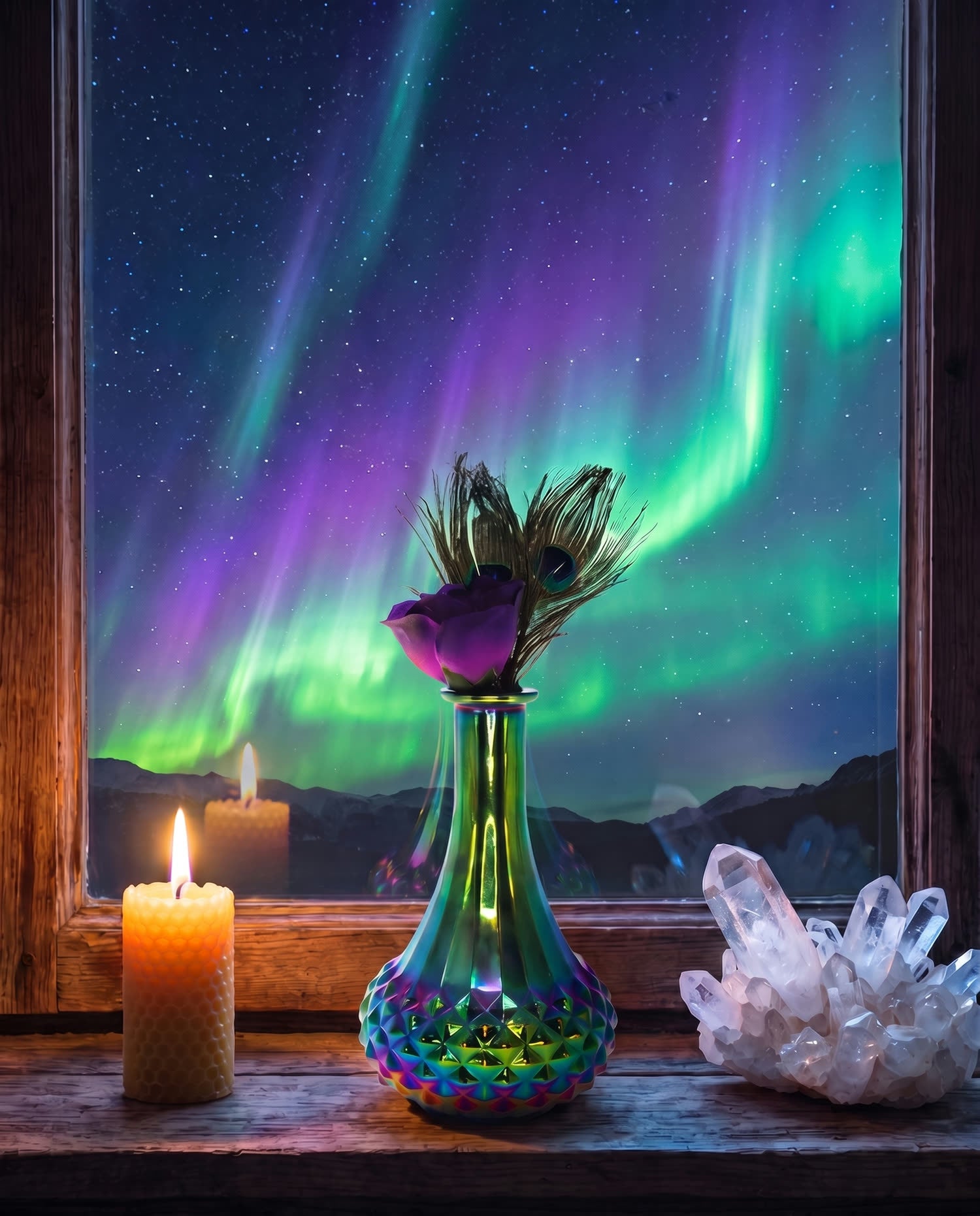 Candles and crystal