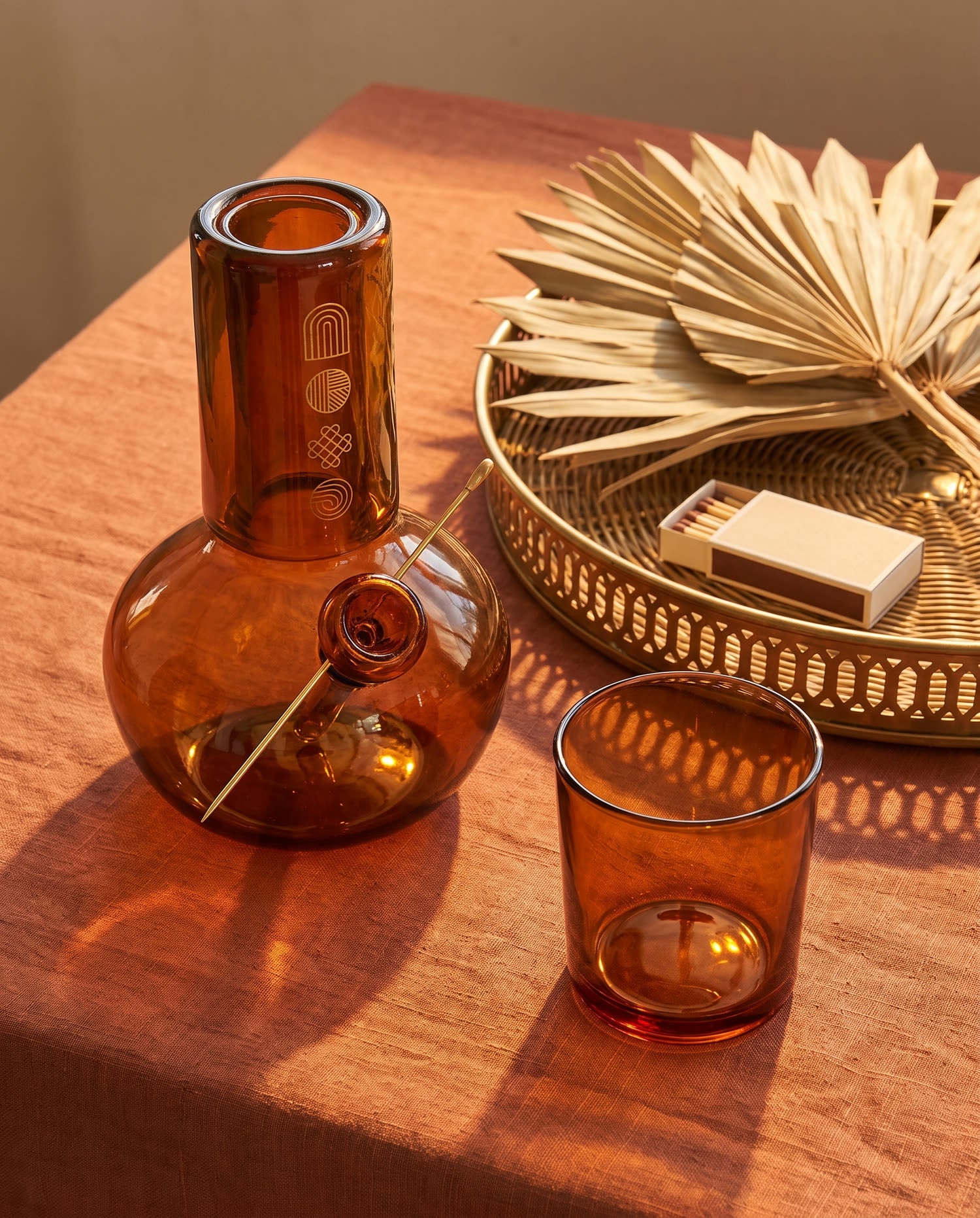Warm light, amber glow