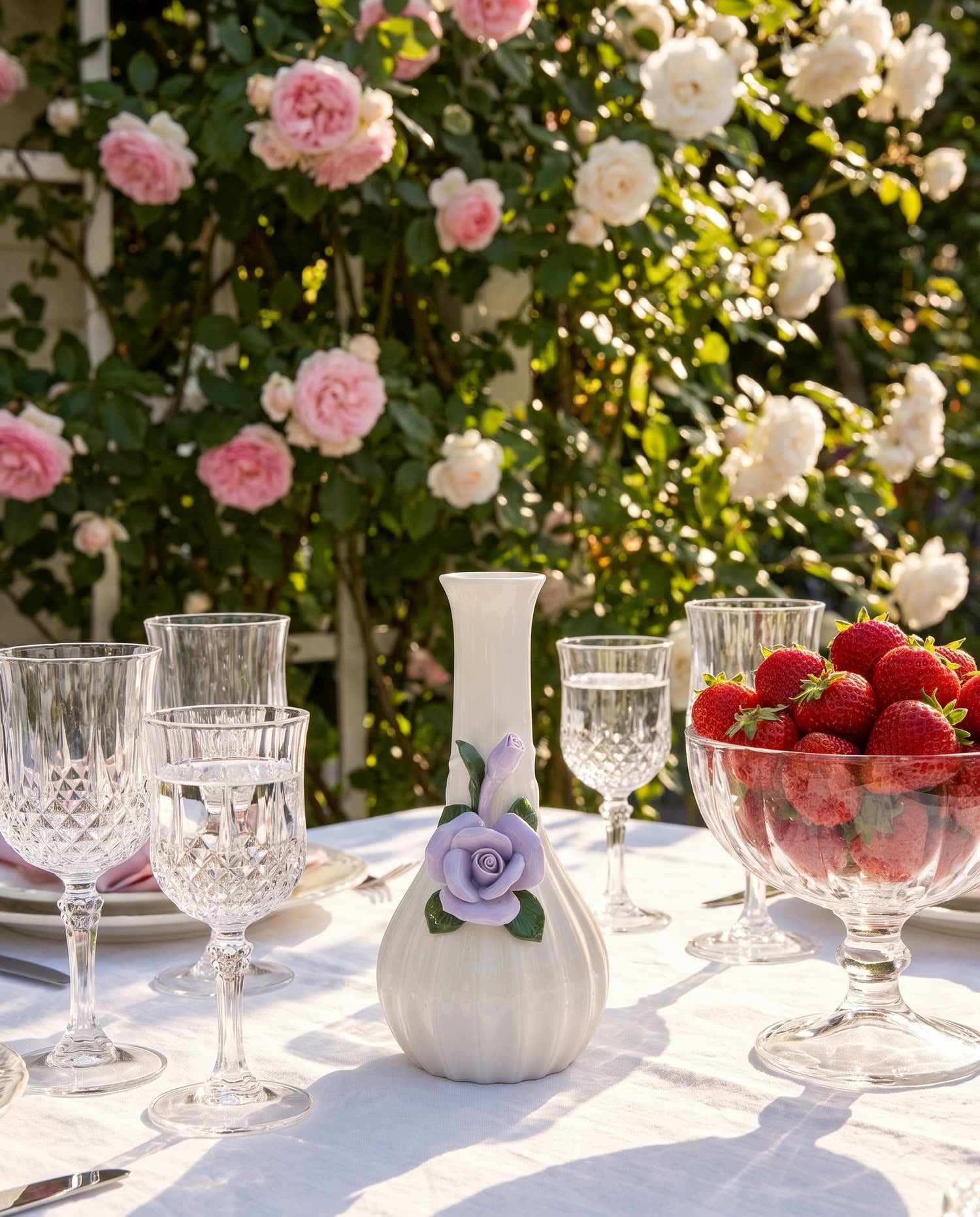 Strawberries and crystal