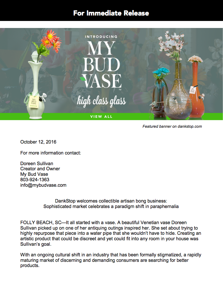 My Bud Vase™ Official Press Release