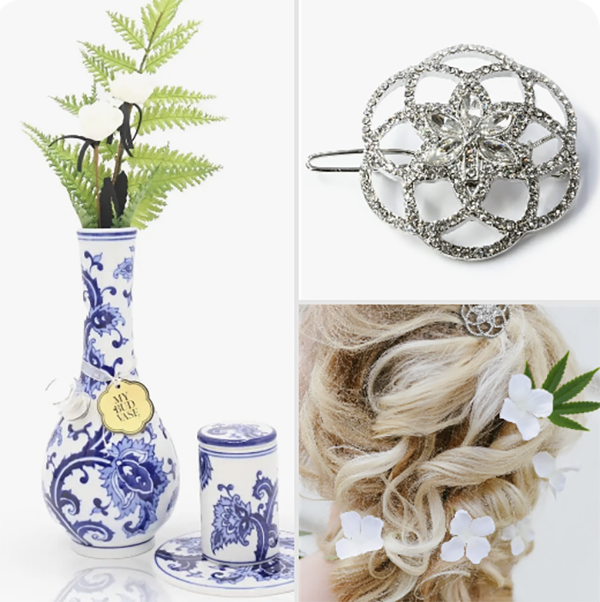 ✨ Joy Styled in Crystal Luck Vase Bong + Flower of Life Barrette Bundle