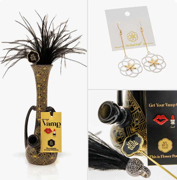 💋 The Vamp Energy Vamp Vase Bong + Earring Bundle