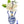 Load image into Gallery viewer, Blue painted Bong that looks like a vase with flowers. 
