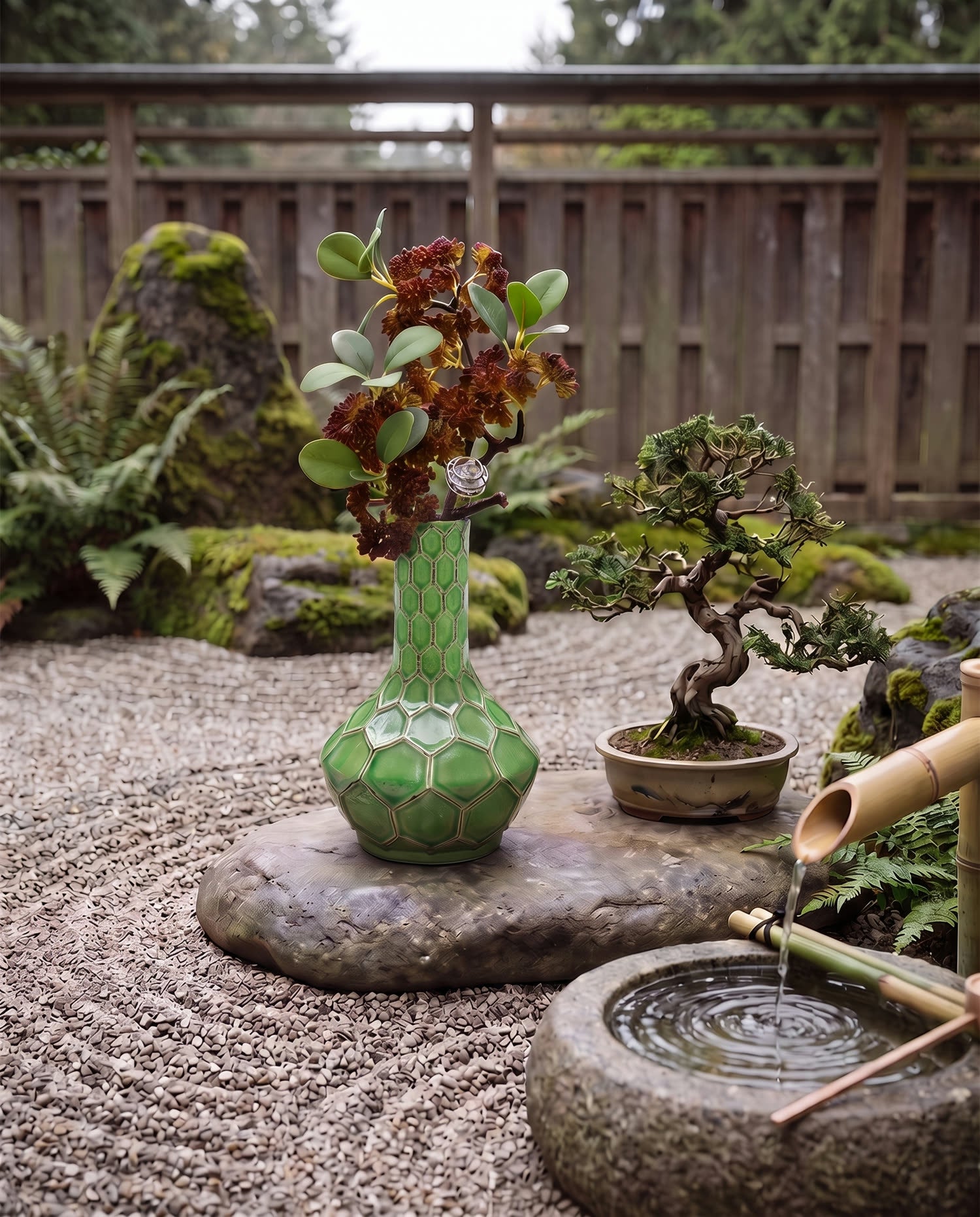 Stone, gravel, bonsai